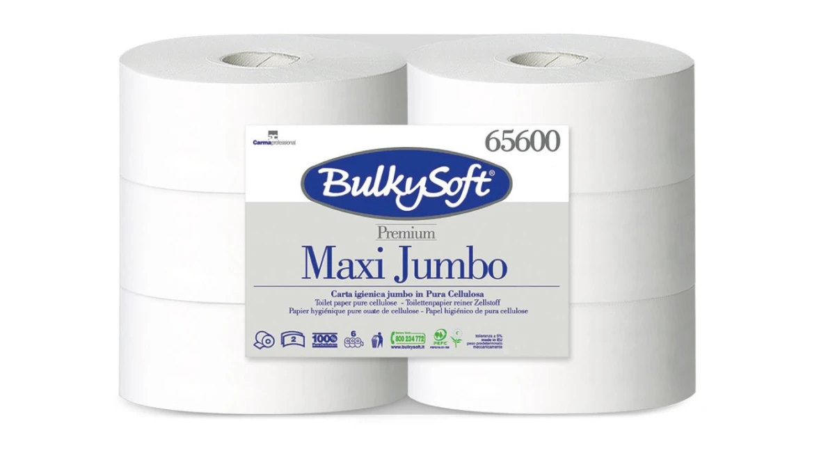 BULKYSOFT WC-Papier Premium Jumbo Maxi 2-lagig, 6 Rollen