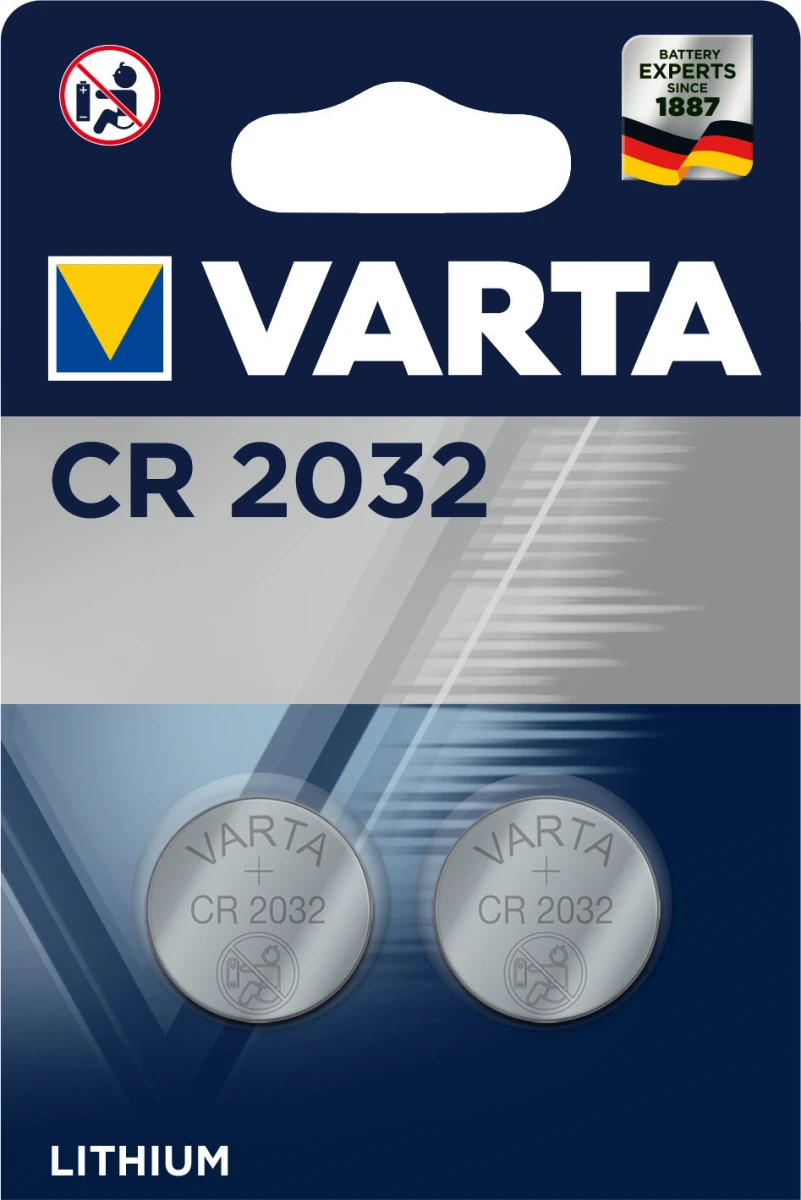 VARTA Knopfbatterie Lithium CR2032, 3V (2x)