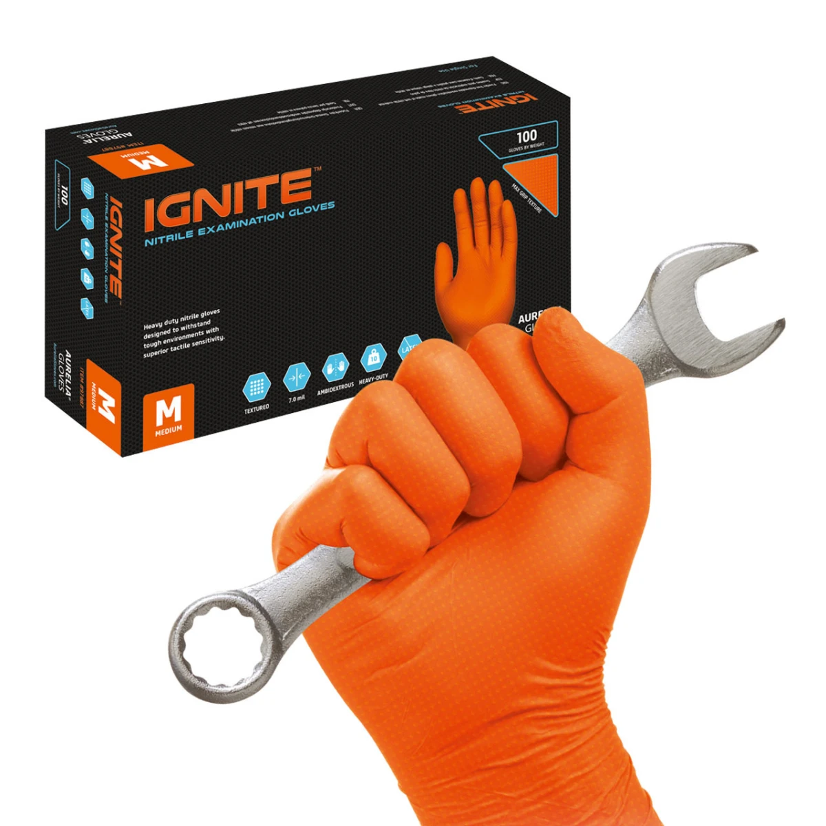 AURELIA GLOVES Nitrilhandschuhe Ignite Gr. XL, 90 Stück