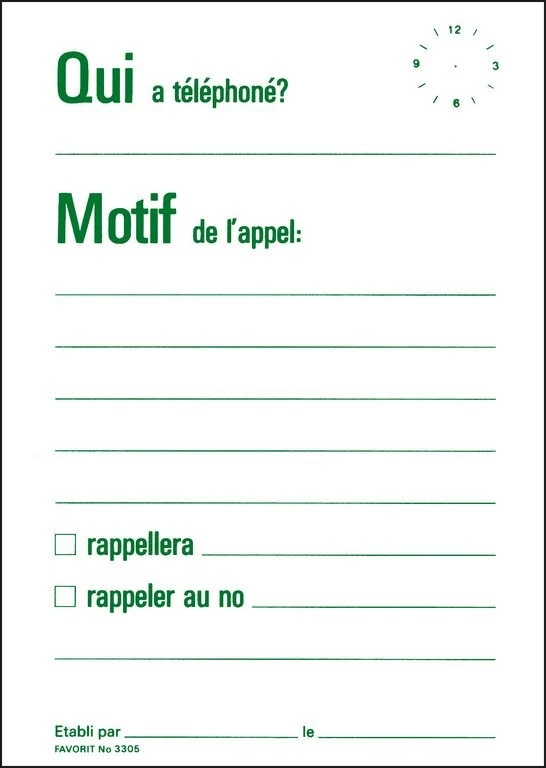 FAVORIT 3305 Mitteilungsblock - Telefonblock A6