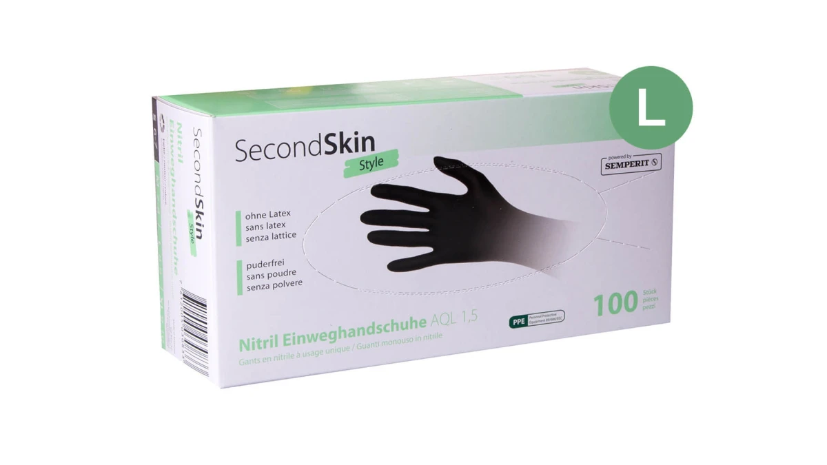 SECONDSKIN Nitrilhandschuhe Style Gr. L, 100 Stück