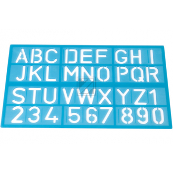 WESTCOTT Zeichenschablone 50cm E-1060000 A-Z, 0-9 blau/rot/grün