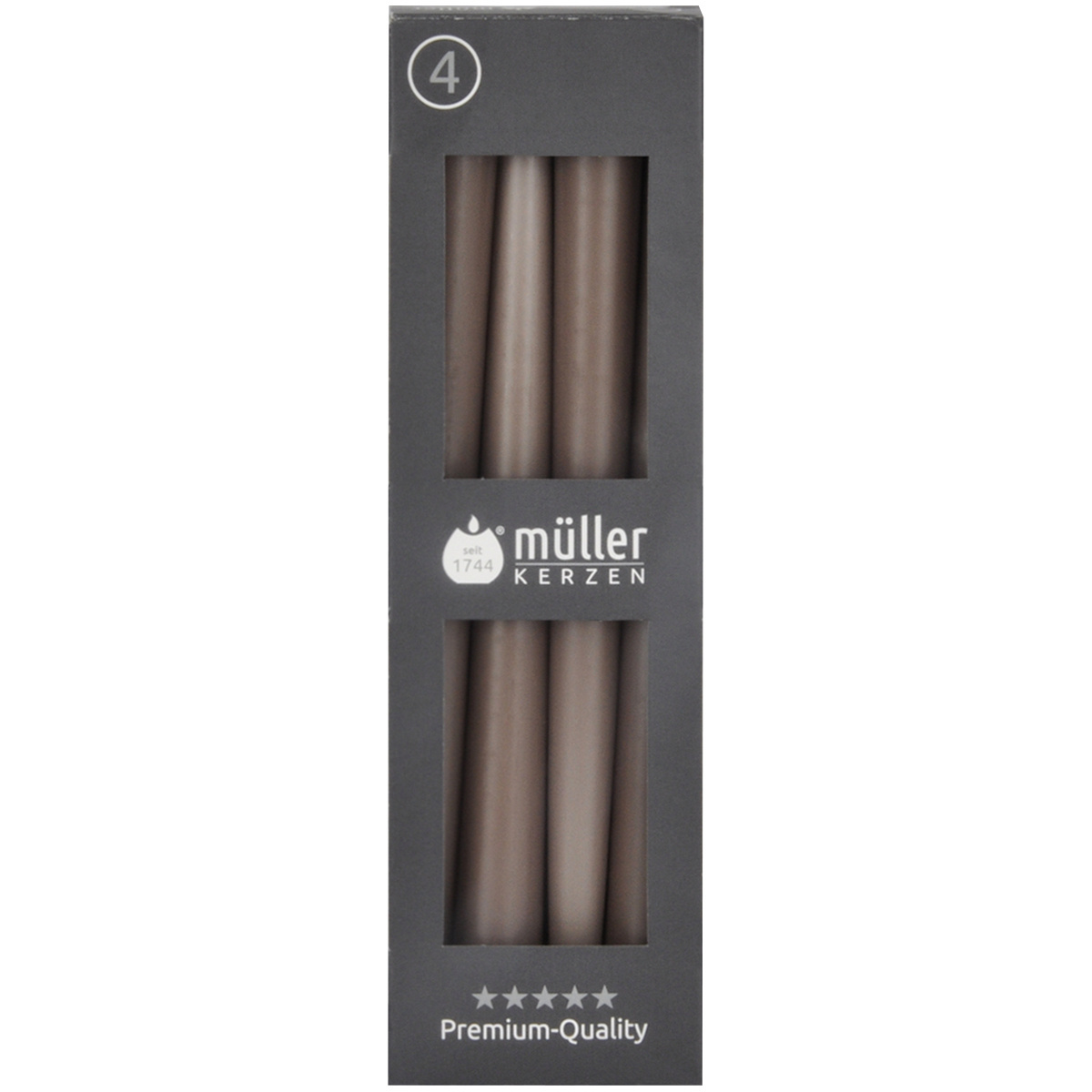 Spitzenkerzen in Premium-Qualität, kaschmir, Pack à 4 Stück