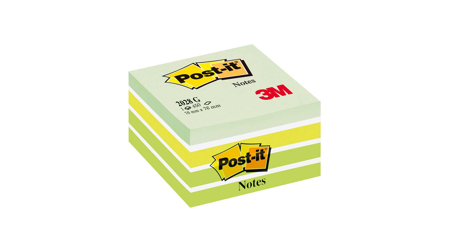 Post-it Haftnotizwürfel Grüntöne 76 x 76 mm mit 450 Blatt