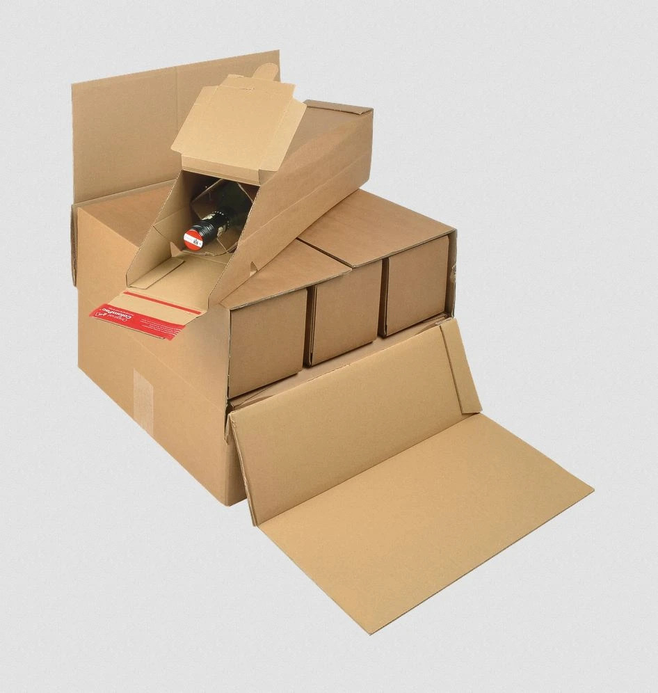 COLOMPAC Umkarton für 3/6 Weinflaschenversandkartons, Pack à 15. Stück