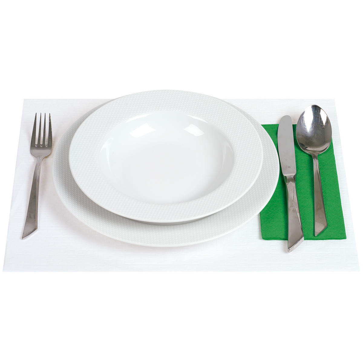 Tischsets mit Shetlandprägung weiss, 1-lagig, 30 x 40 cm, 60 g/m², Karton à 1'000 Stück