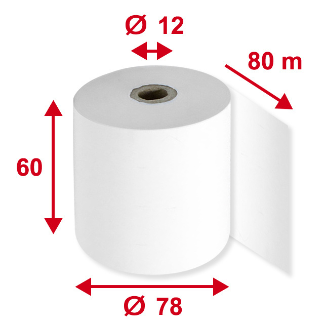 Thermorollen Phenolfrei, 60 mm / 80 m / 12 mm