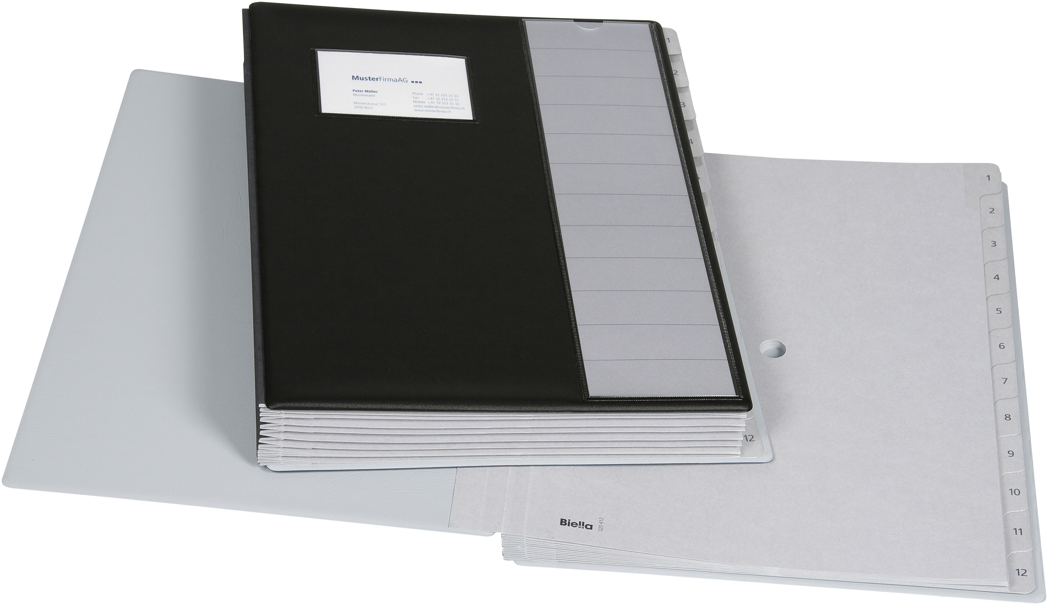 Biella Pult- und Ordnungsmappen Pronto 1 - 12, 12-teilig