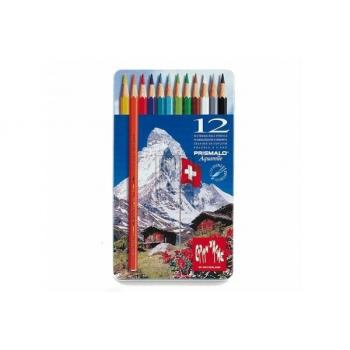 CARAN d'A Farbstifte Prismalo 3mm 999.312 12 Farben ass.,Metallschachtel