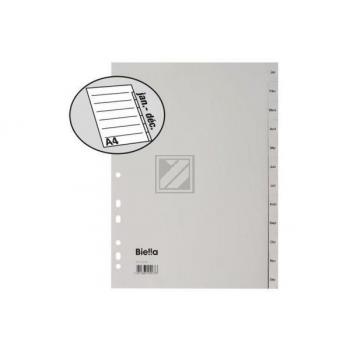 BIELLA Register PP grau A4 471413.91 Jan.-Dez., französisch