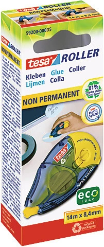 TESA ecoLogo Kleberoller Non Permanent 14 m x 8.4 mm
