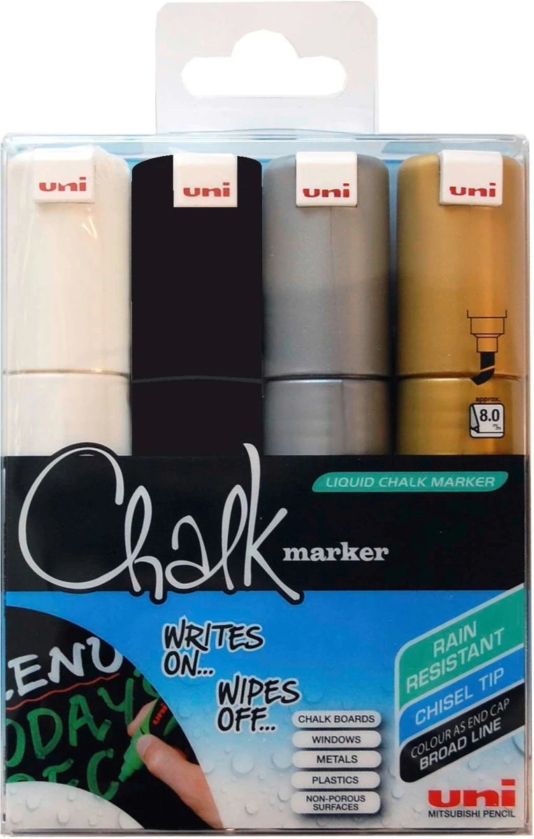 UNI-BALL Chalk Marker 8 mm (PWE8K.4C-5)