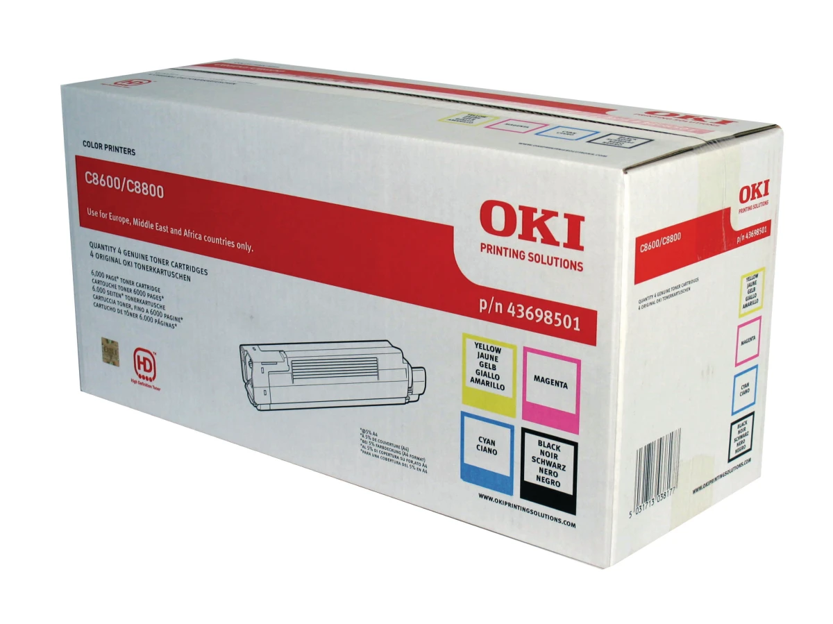 OKI 43698501 Toner schwarz & CMY