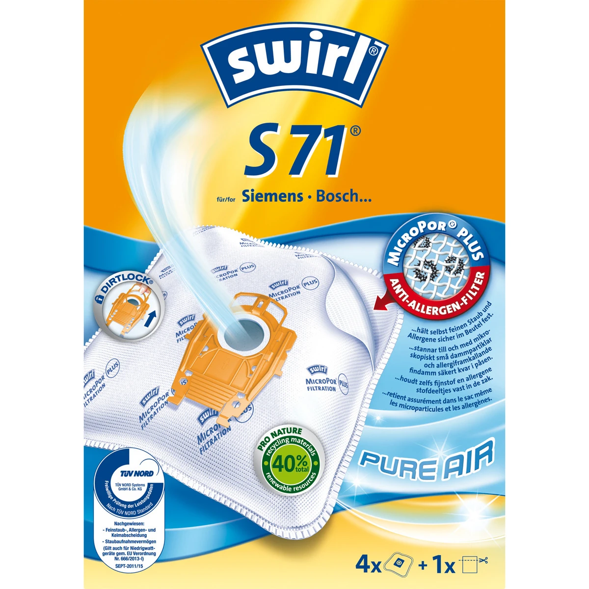 SWIRL Staubbeutel S 71 EcoPor 4 Stück