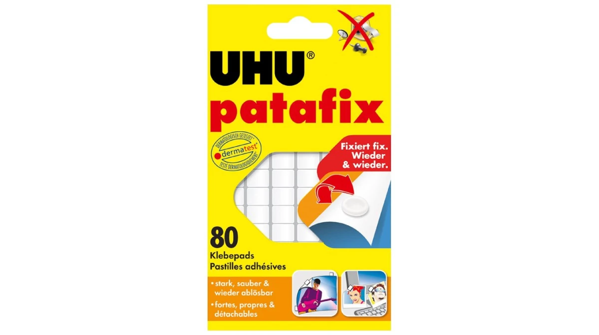 UHU Patafix Klebepads 9.5 x 17 mm, 80 Stk.