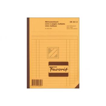 FAVORIT Mehrzweckbuch D/F/I A5 8113OK blau/weiss 50x2 Blatt