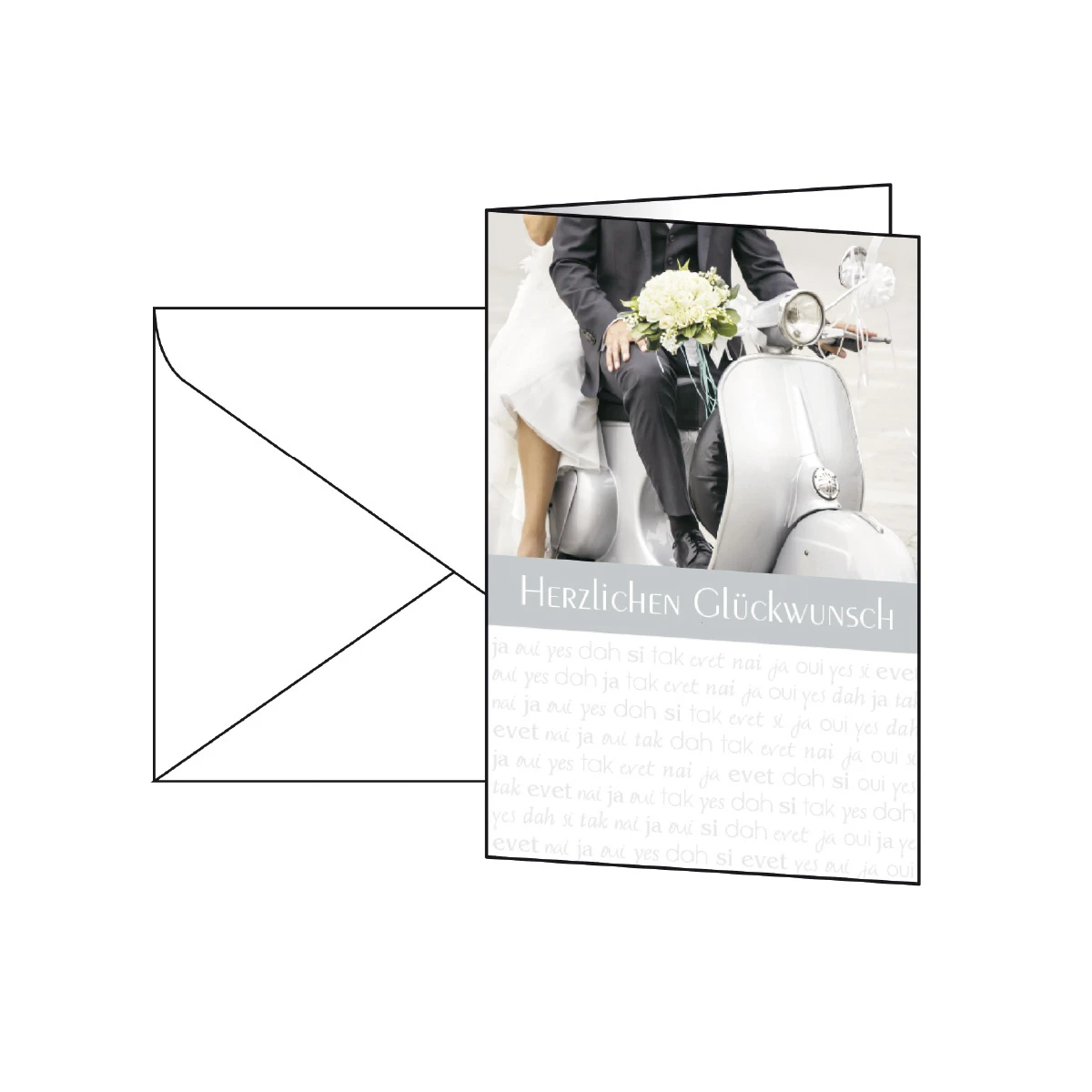 Motiv-Karten Sigel, Hochzeit-Glückwünsche, 115x170 mm