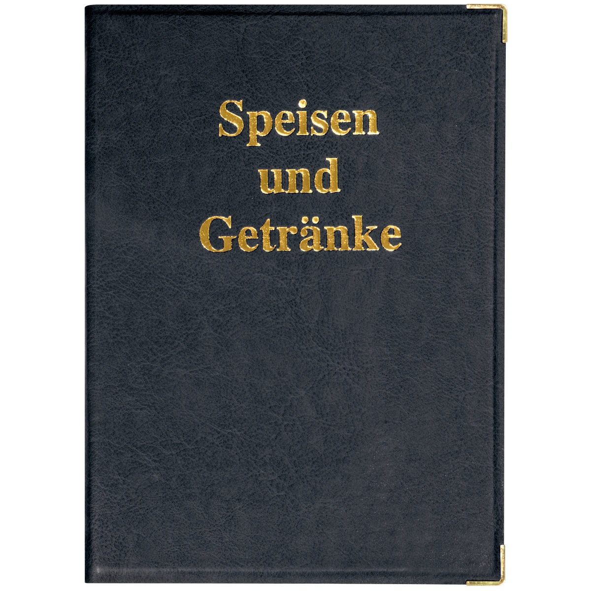 Speisekarten-Mappe mit Goldprägung, A4, schwarz