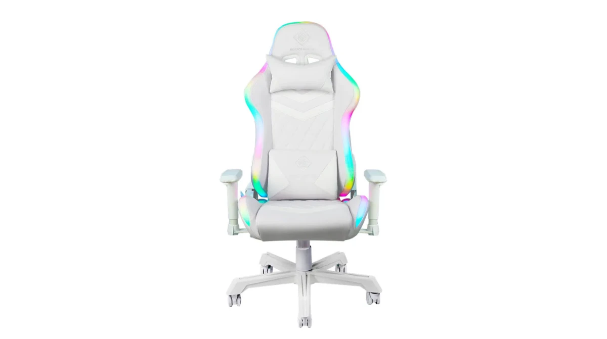 DELTACO RGB LED Gaming Chair White GAM-080-W