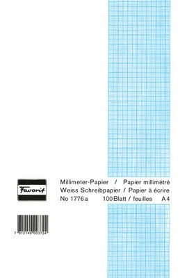 Millimeterpapier-Block, weiss, Favorit Nr. 1776 a