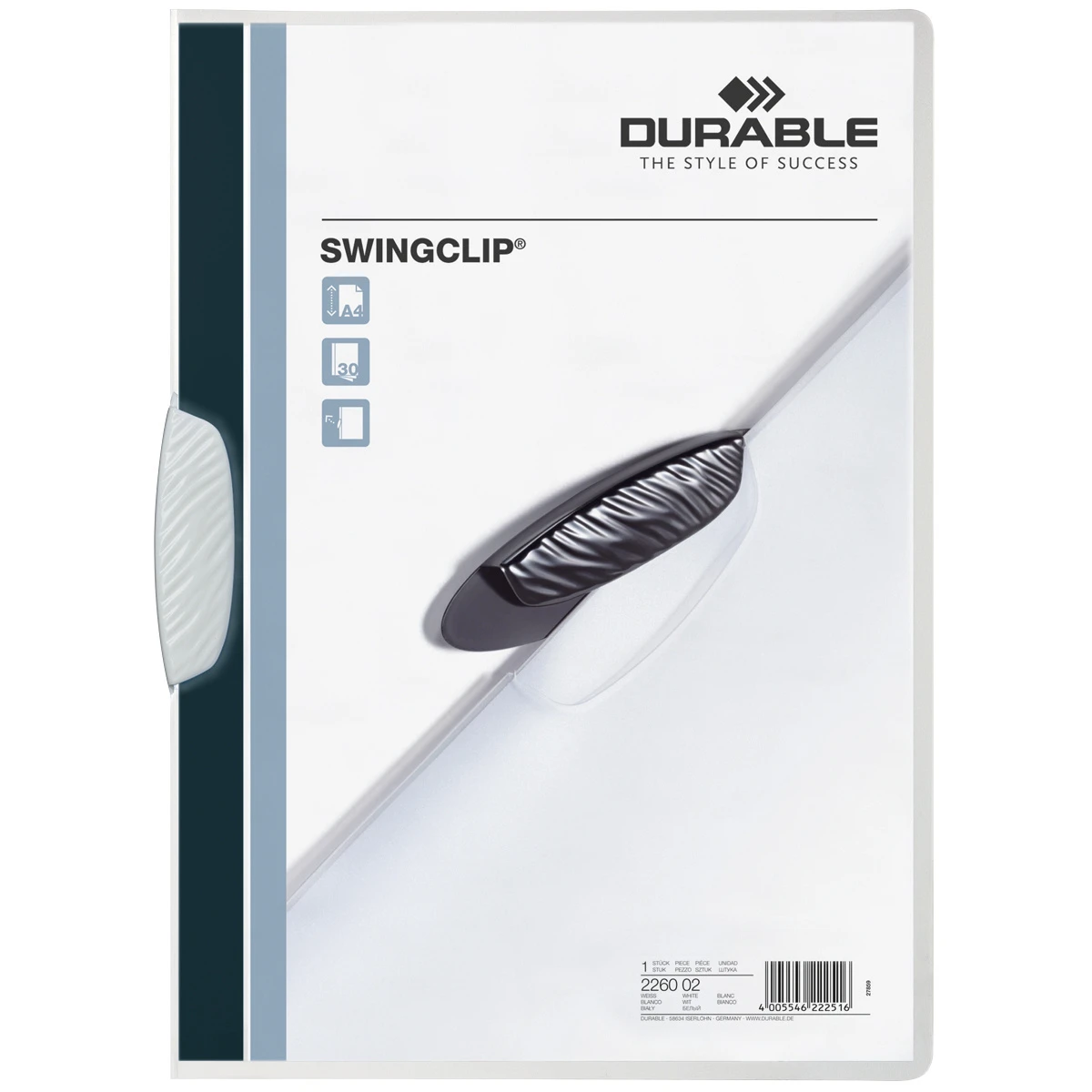 Durable Klemmhefter Swingclip, weiss