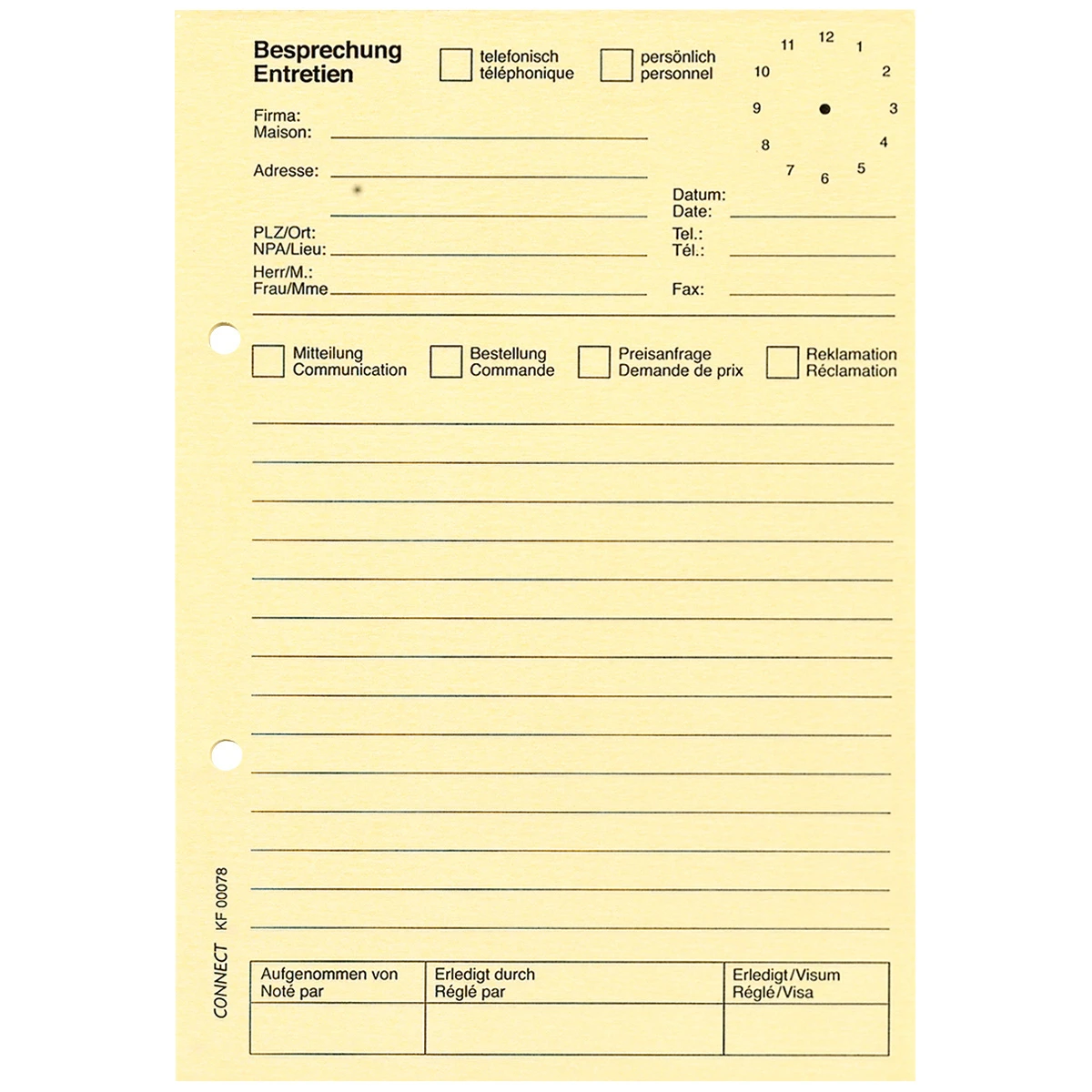 Telefonblöcke Q-Connect, A5, gelb