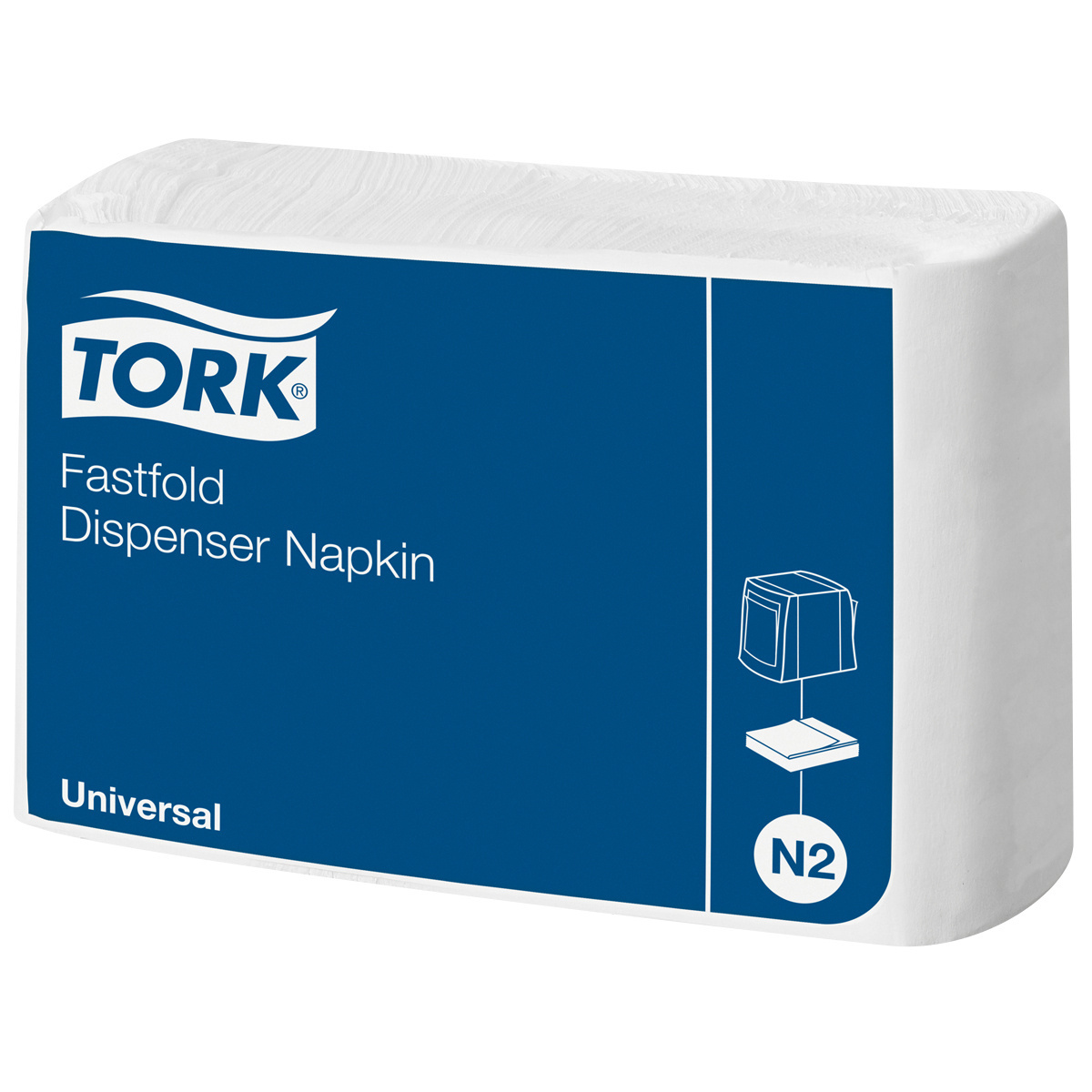 TORK Spenderservietten weiss, 1-lagig, 25 x 30 cm, gefaltet auf 8 cm x 11.5 cm, Karton à 10'800 Stück