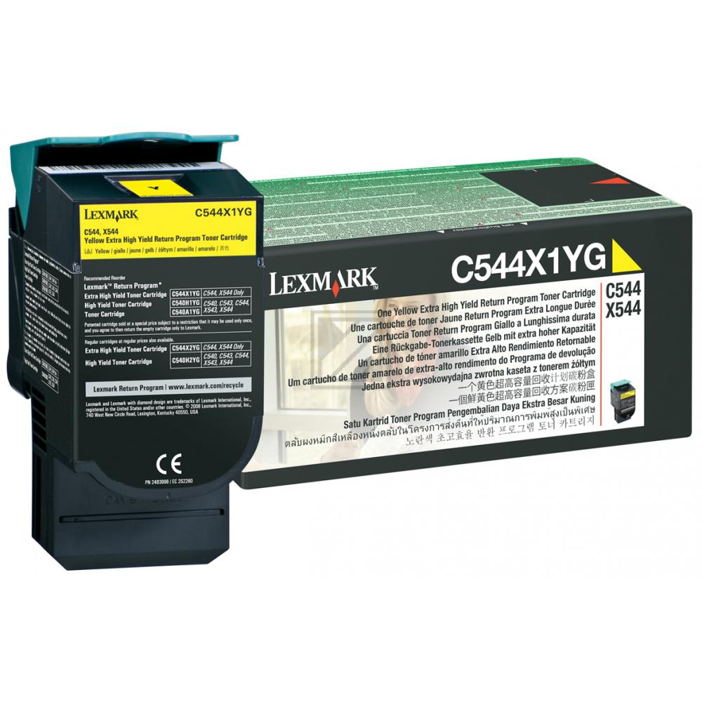Lexmark Toner-Kit Prebate gelb HC plus (C544X1YG)