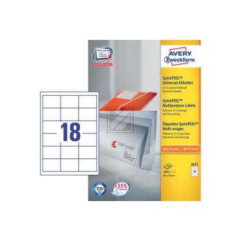 AVERY ZW. Etiketten 64x45mm 3671 weiss 1800 Stück