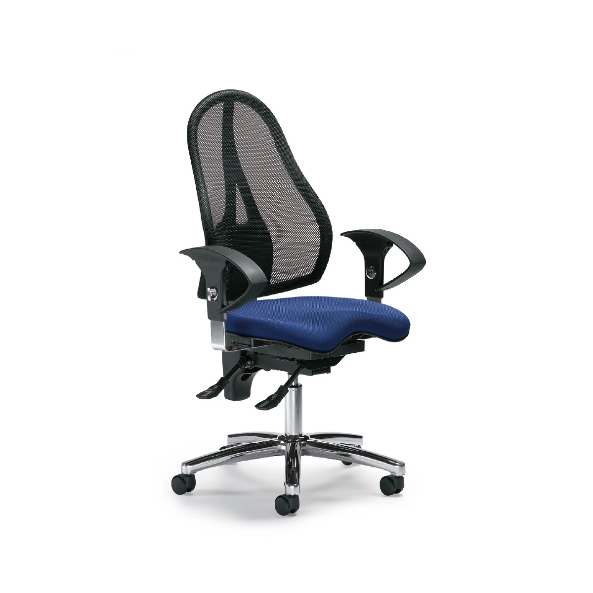 Bürodrehstuhl Sitness 40 NET, schwarz und blau