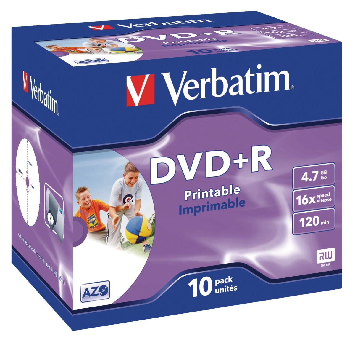 Verbatim 10-Pack DVD+R AZO 4.7GB bedruckbar