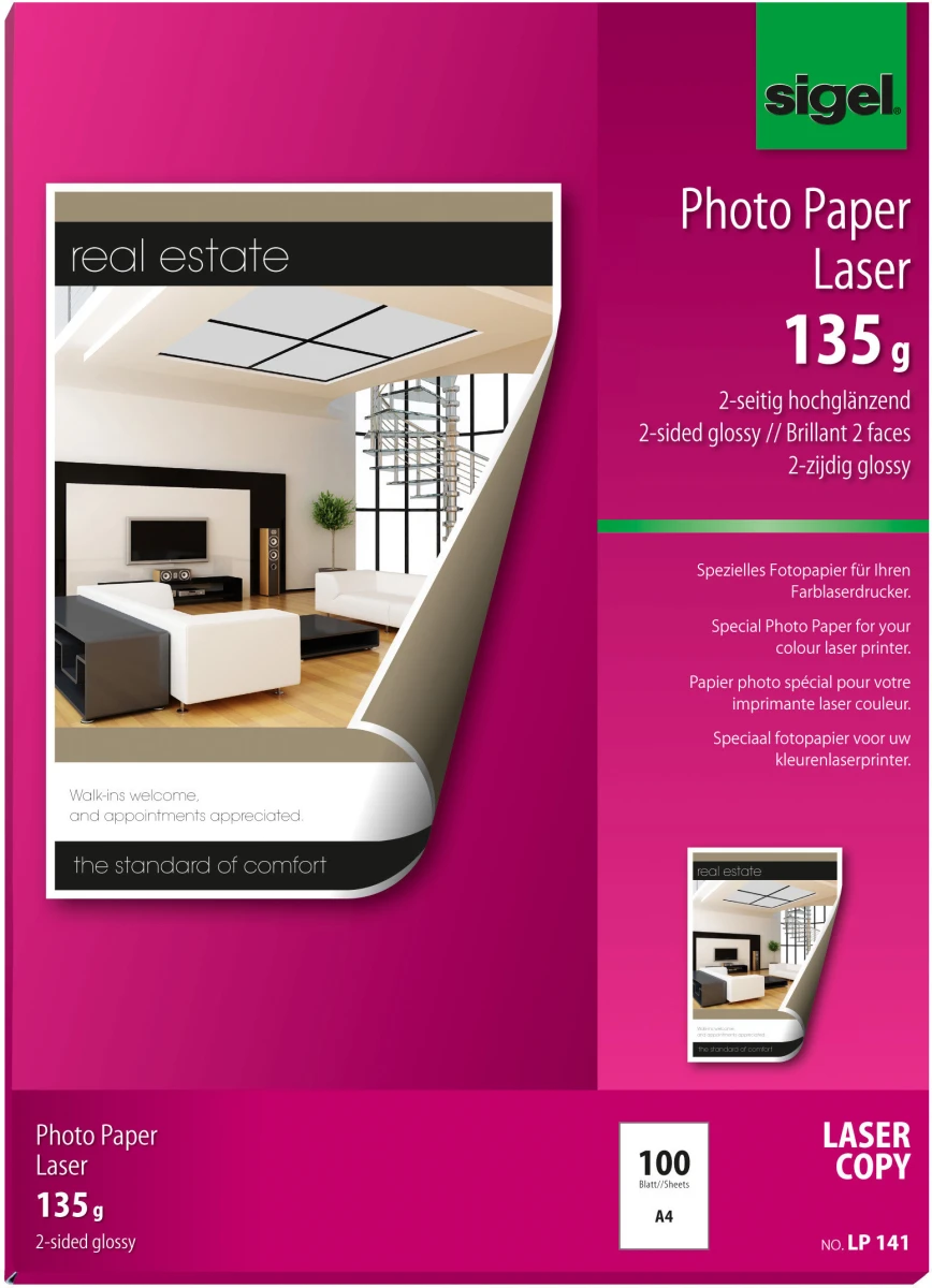 SIGEL Fotopapier für Farb-Laser/-Kopierer A4, 135g