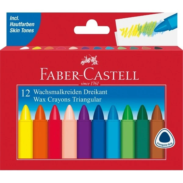 FABER-CASTELL Wachskreide Dreikant 12er Pack
