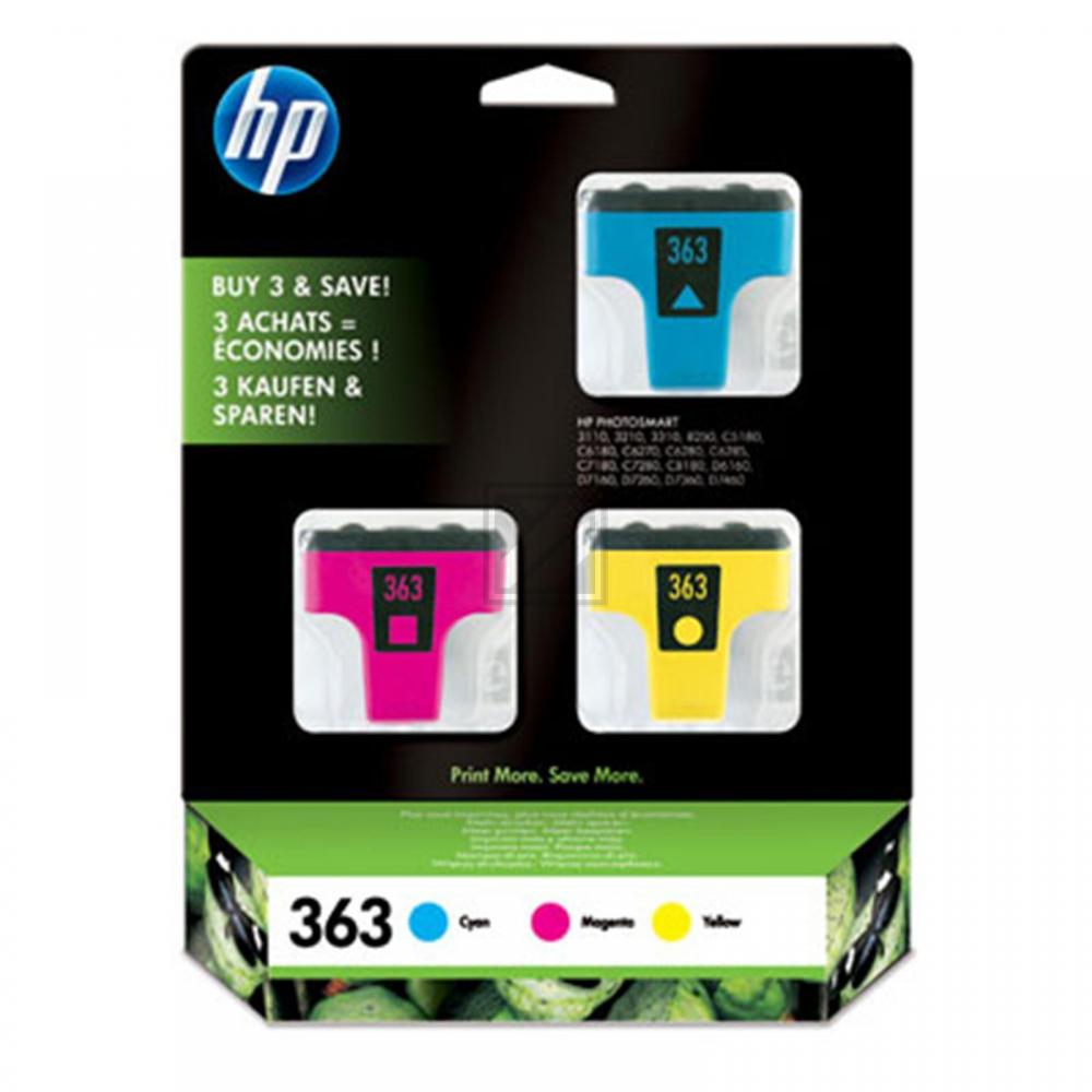 HP Tintenpatrone gelb, magenta, cyan (CB333EE, 363)