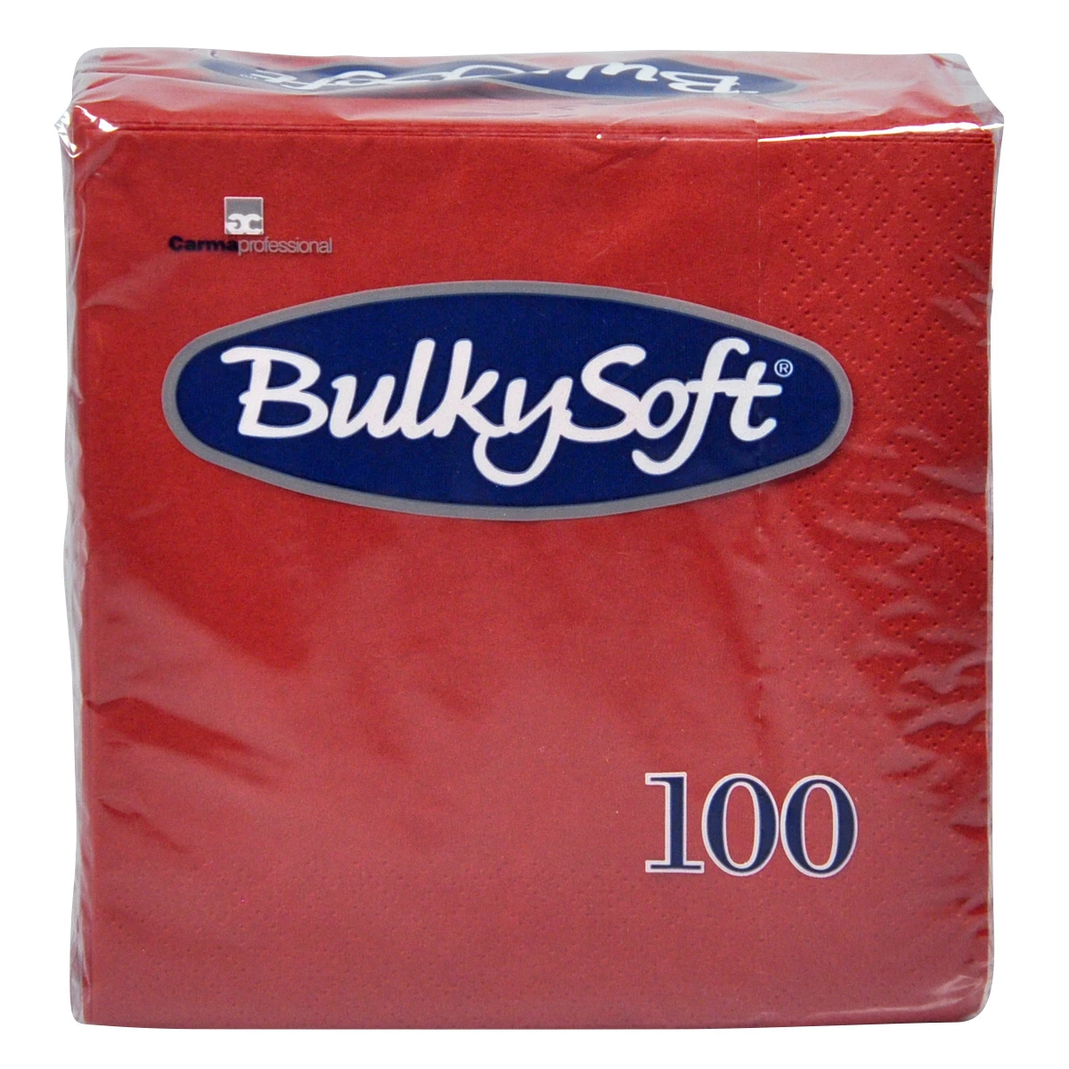 BulkySoft Cocktail Servietten, rot, 2-lagig, 24 x 24 cm, 1/4 Falz, Karton à 3'000 Stück