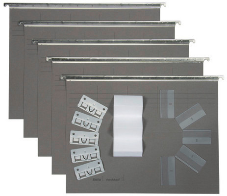 Biella Original Hängemappen inkl. Zubehör, grau, Pack à 5 Stück