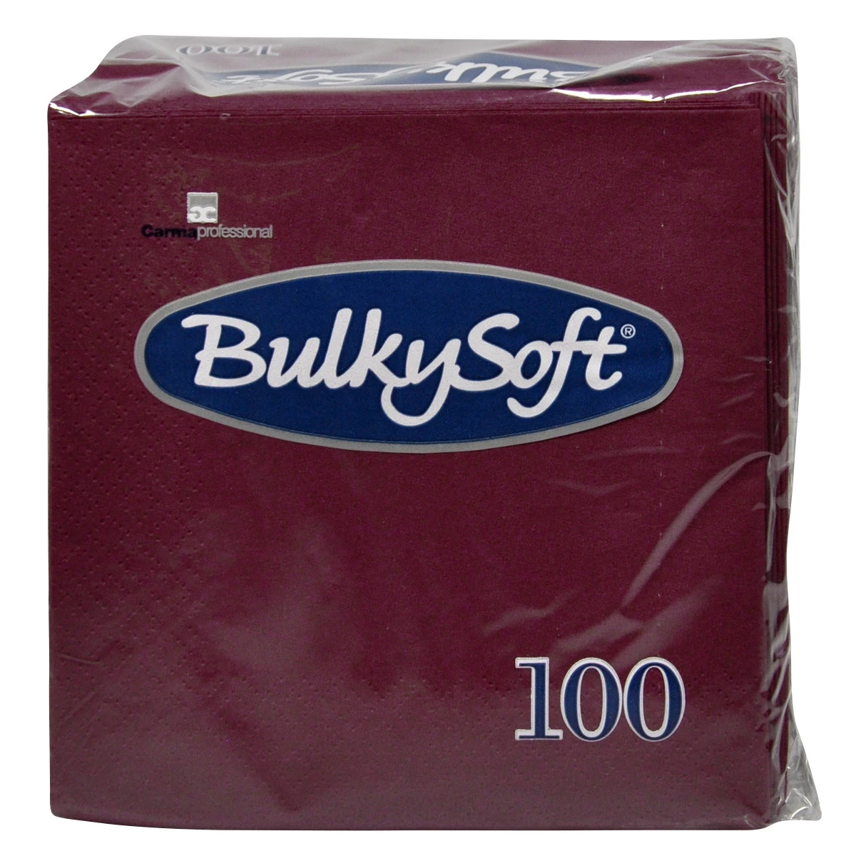 BulkySoft Cocktail Servietten, bordeaux, 2-lagig, 24 x 24 cm, 1/4 Falz, Karton à 3'000 Stück