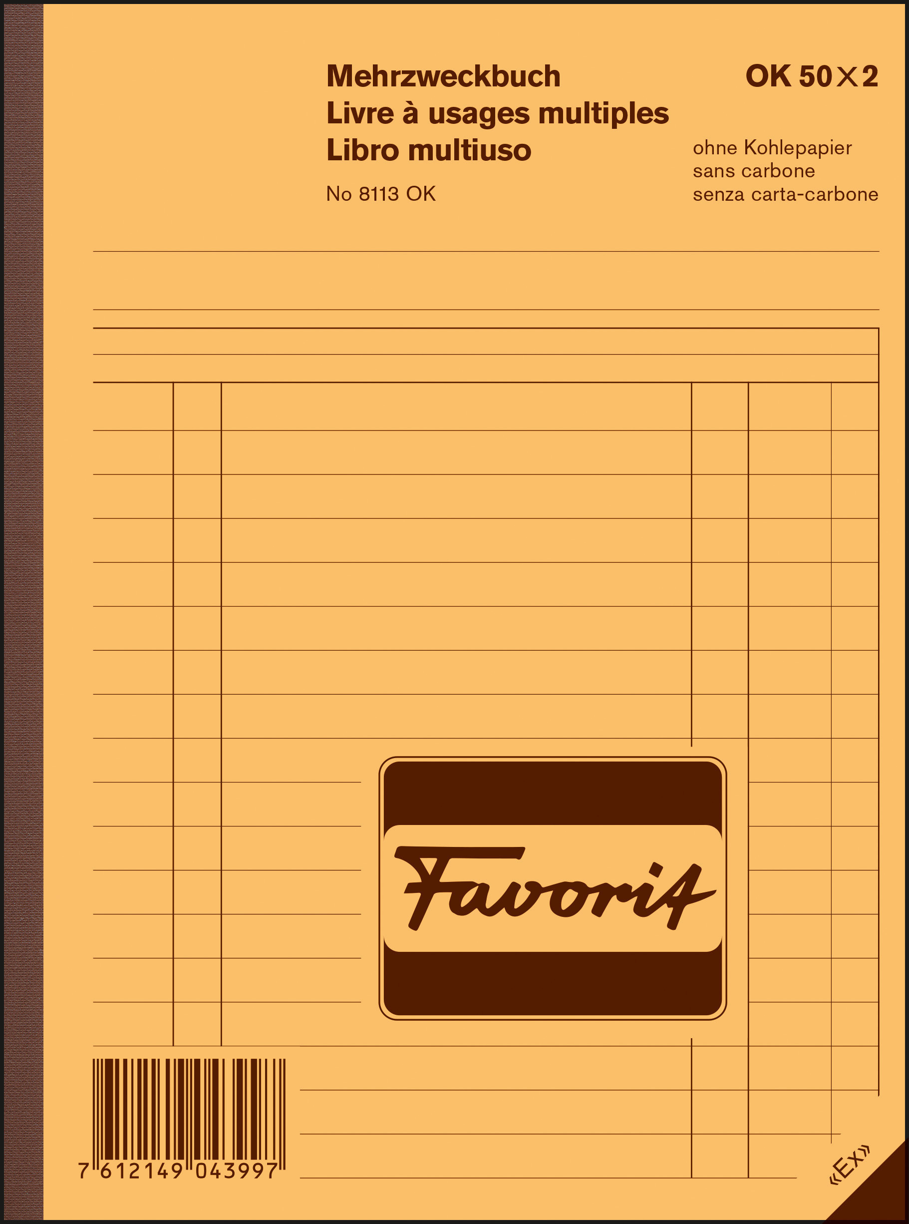 Favorit Mehrzweckbuch, blau/weiss,  Auswahl-Bestellung-Lieferschein-Rechnung-Quittung