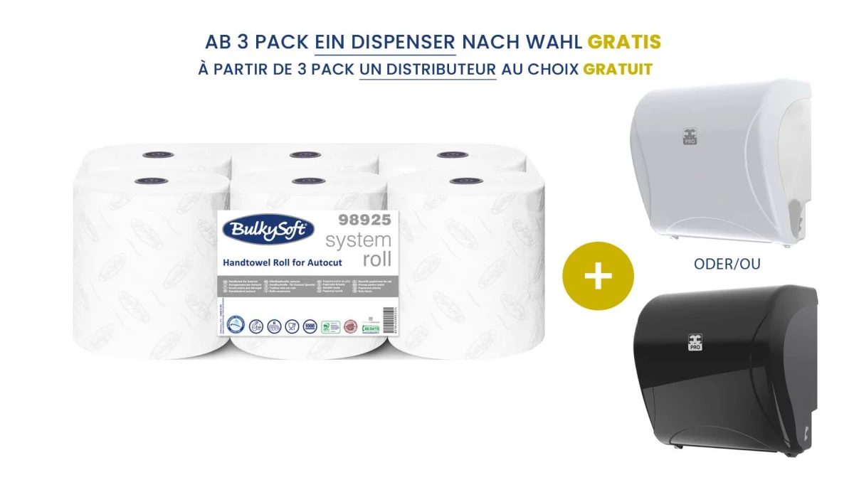 BULKYSOFT Papierhandtuchrollen Membrane Plus Light 3-lagig, 6 Rollen