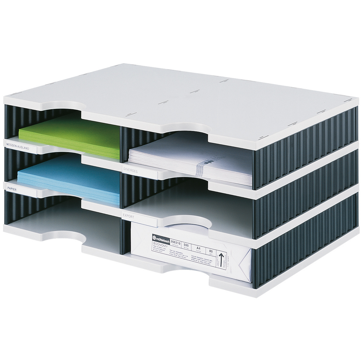 styro styrodoc duo mit 6 Fächern, lichtgrau/anthrazit