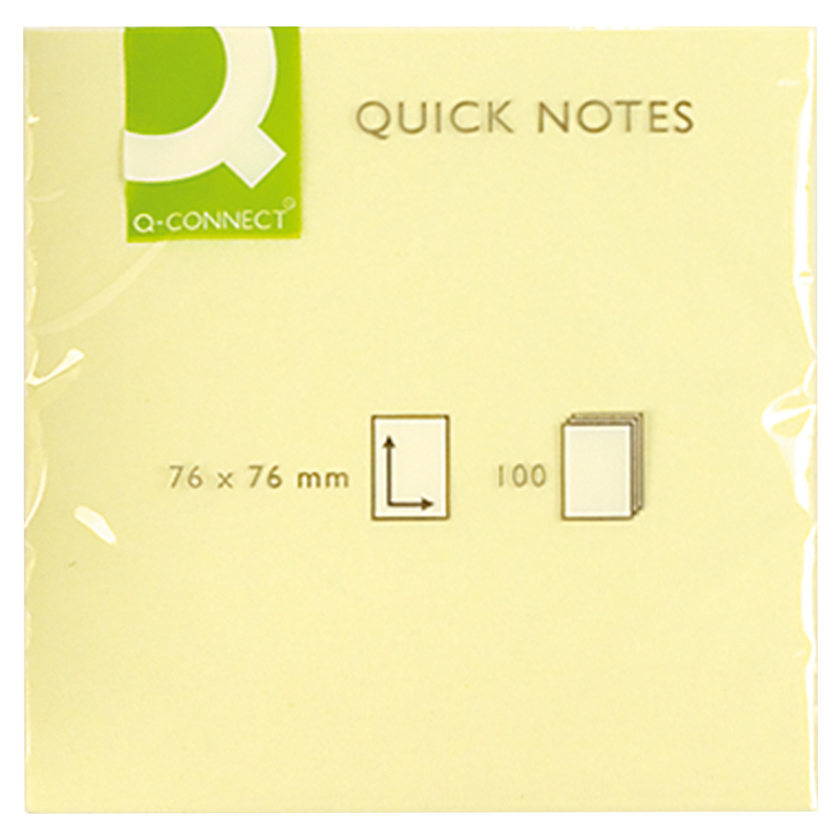 Q-Connect Haftnotizen gelb 76 mm x 76 mm, Pack à 12 x 100 Blatt
