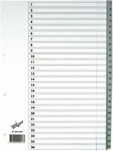 BÜROLINE Zahlenregister 1 - 52