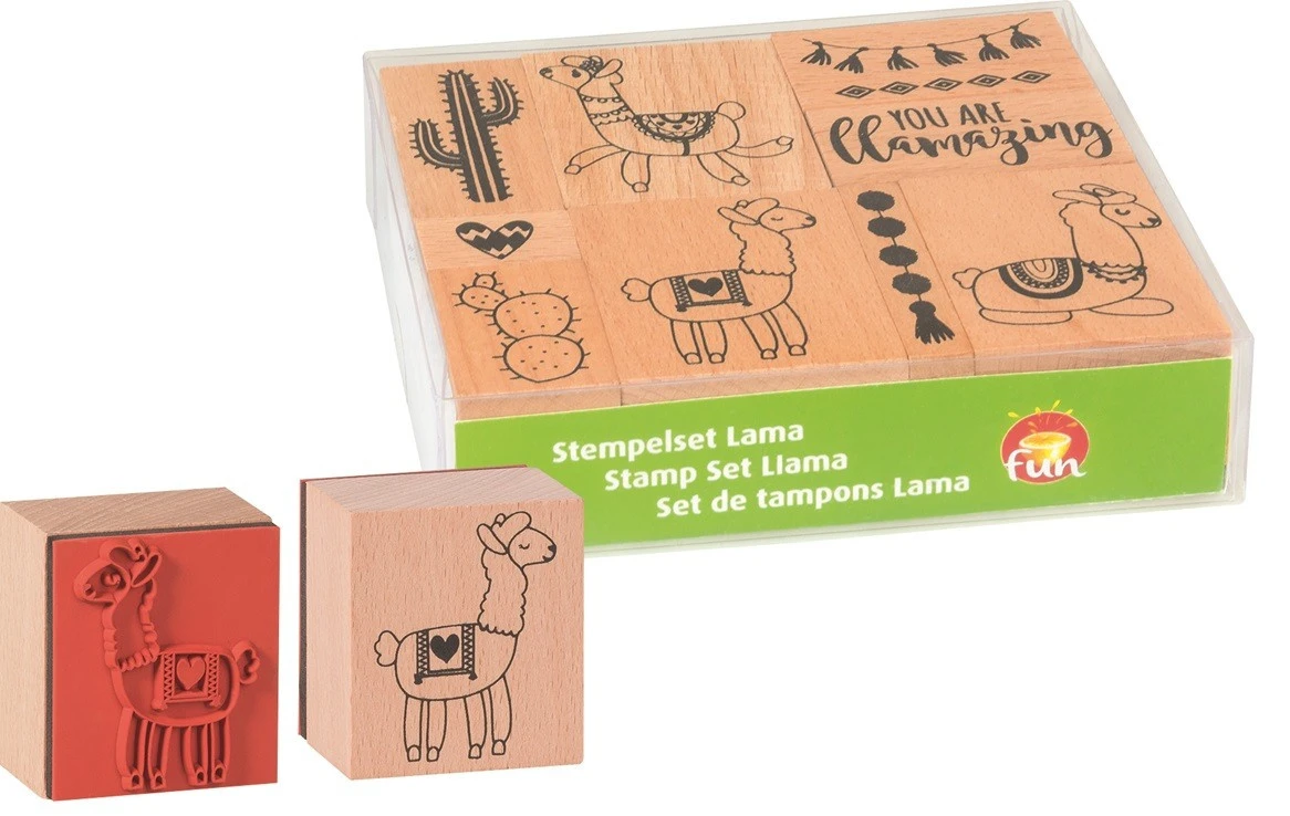 HEYDA Stempel-Set Lama aus Holz