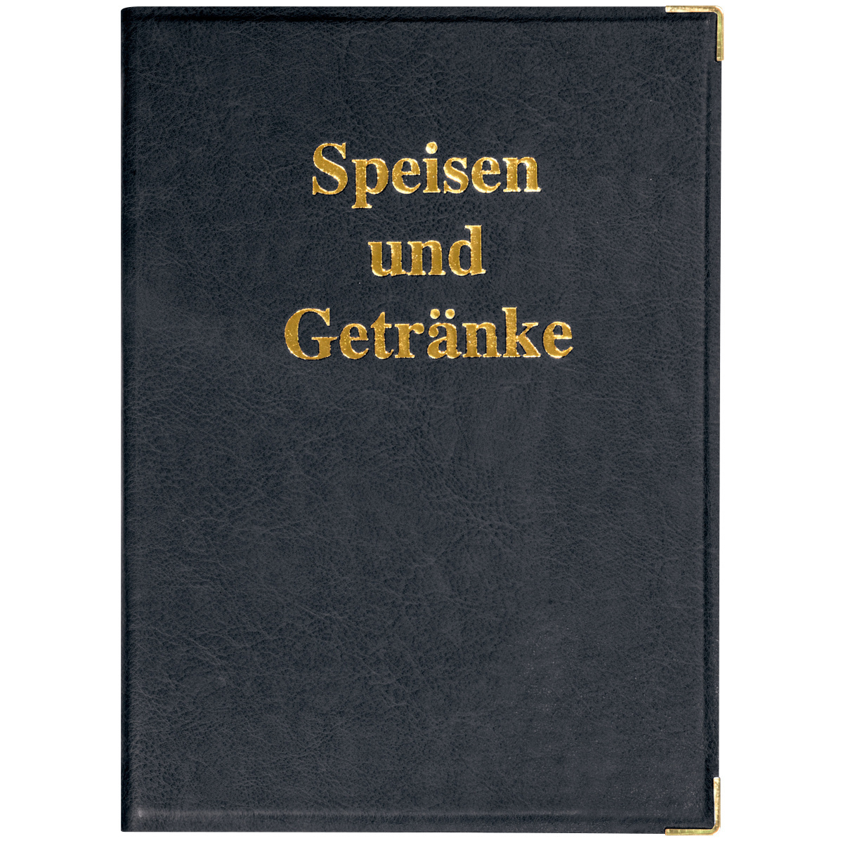 Speisekarten-Mappe mit Goldprägung, A4, schwarz