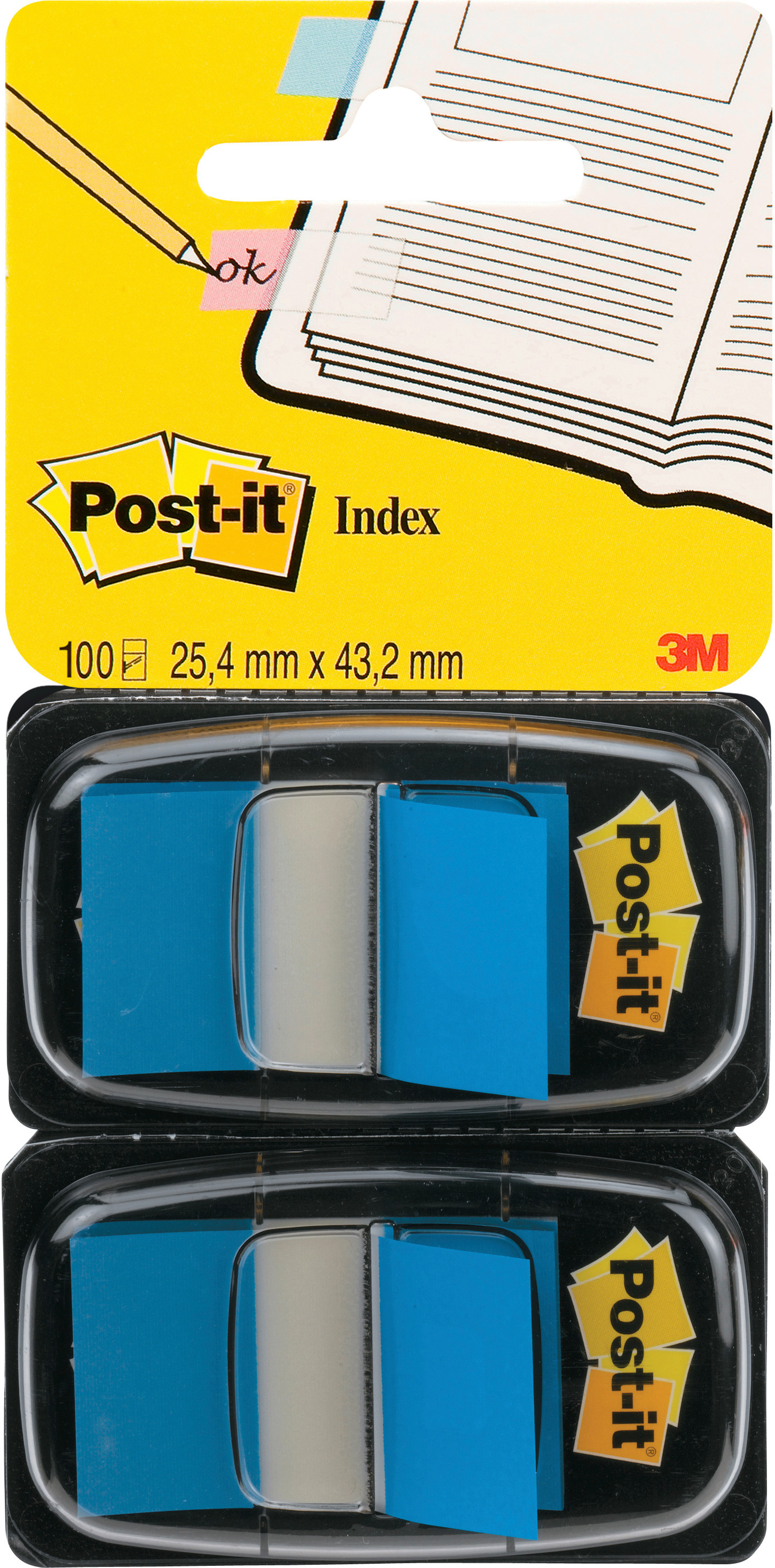 Post-it Index Haftstreifen blau, Pack à 2 x 50 Stück