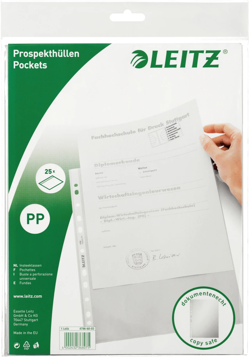 LEITZ Prospekthülle PP A4 - 25 Stück