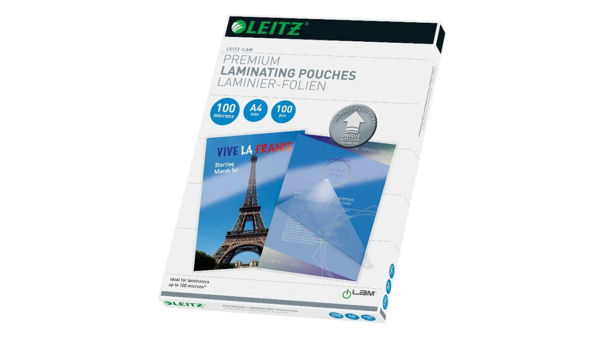 LEITZ Laminierfolie A4, 80my, glänzend, 100 Stk.