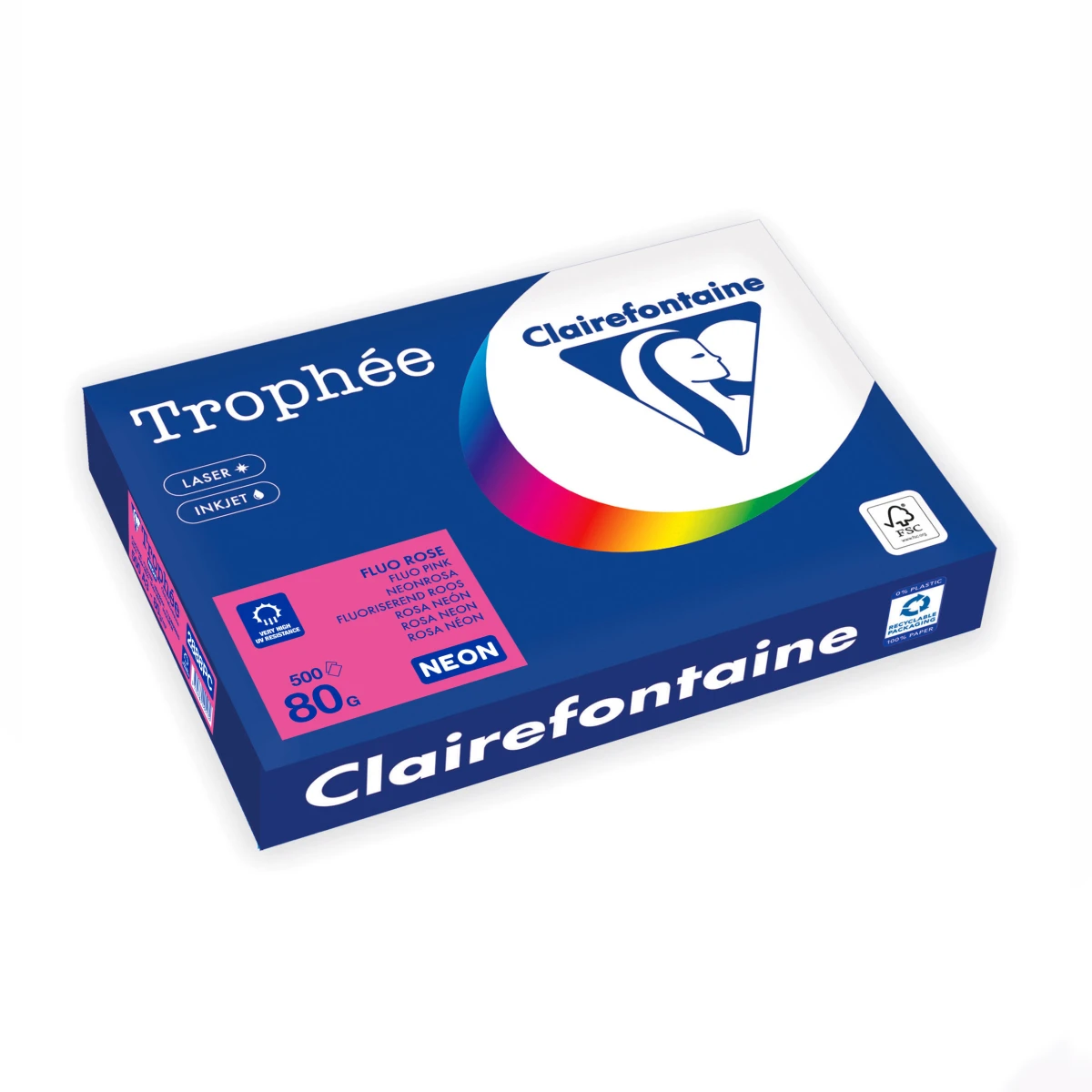 CLAIREFONTAINE Kopierpapier Trophée Neon A3, 80 g/m², 500 Blatt