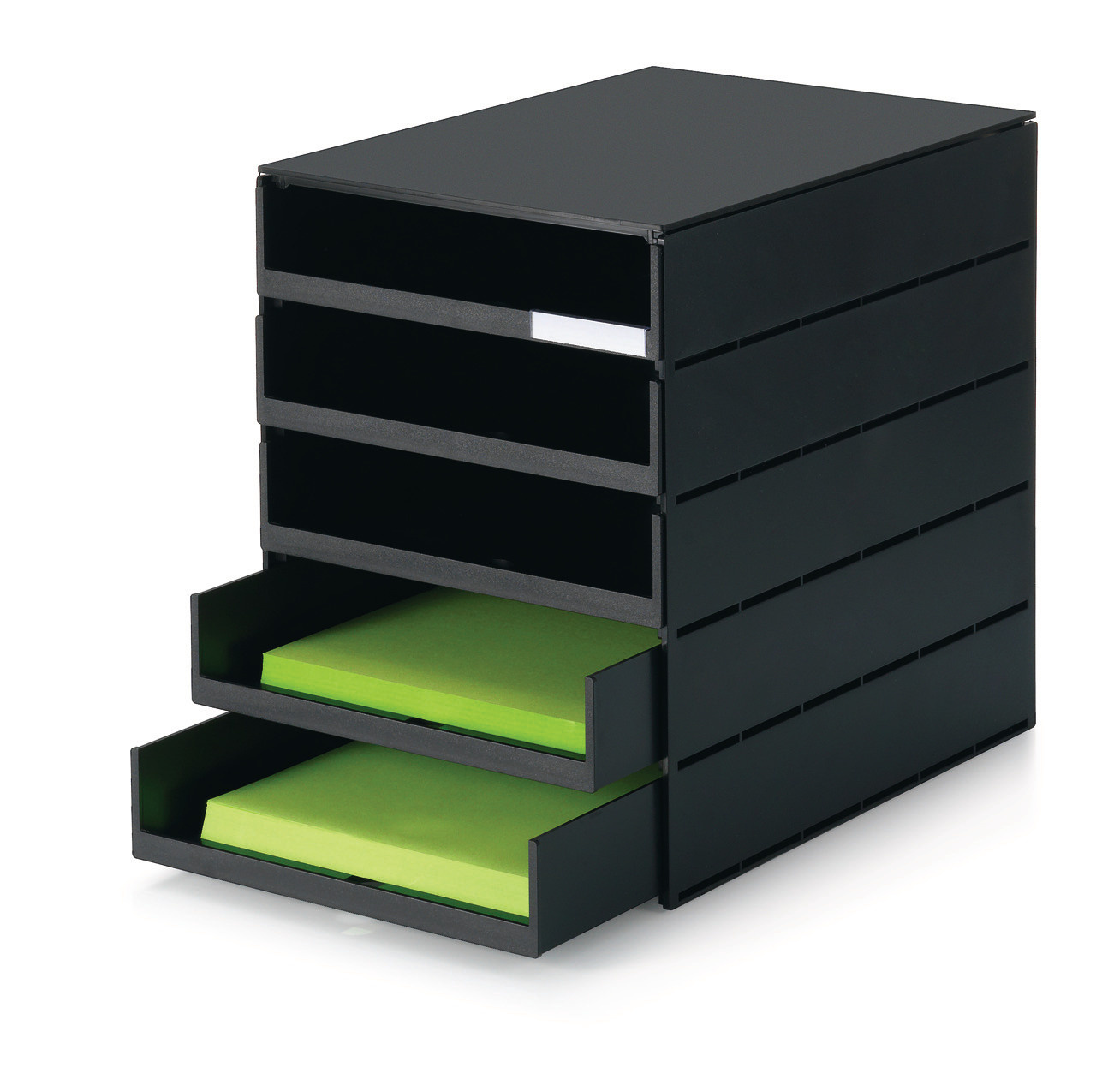 styro Schubladenbox styroval pro mit 5 offenen, schwarz/weiss