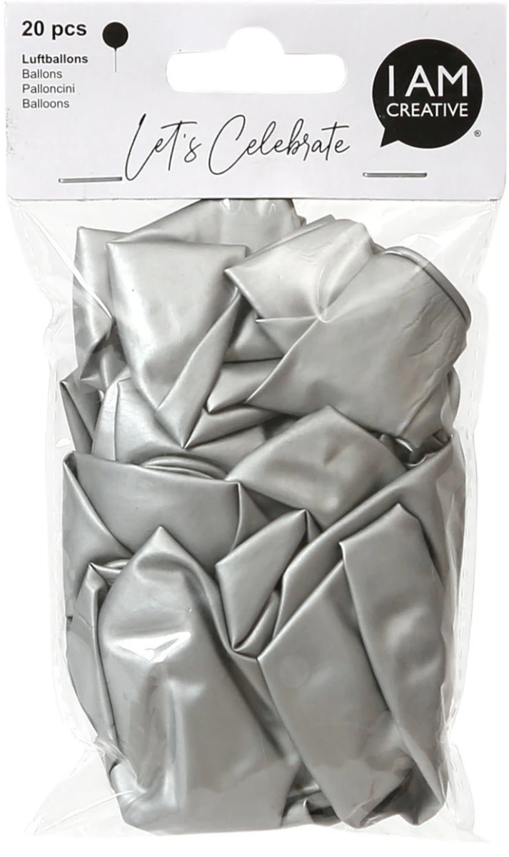 I AM CREATIVE Luftballons, silber metallic - 20 Stück